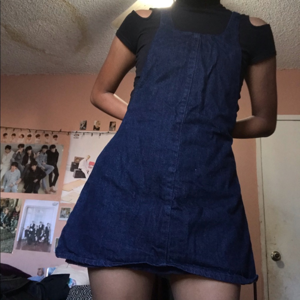 ZARA DENIM BLUE PINAFORE M